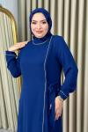 Asiye büyük beden tesettür abiye Lacivert
