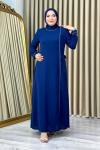 Asiye büyük beden tesettür abiye Lacivert