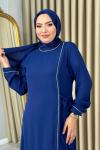 Asiye büyük beden tesettür abiye Lacivert