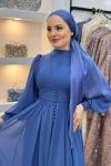 Türkan tesettür abiye Mavi