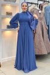 Türkan tesettür abiye Mavi