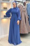 Türkan tesettür abiye Mavi