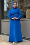 Füsun tesettür abiye Saks Mavisi