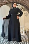 Füsun tesettür abiye Siyah