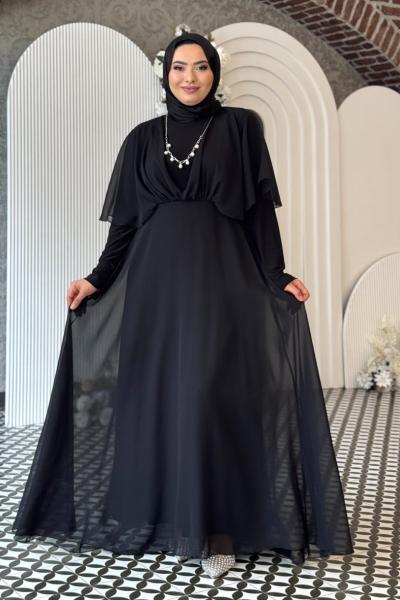 Şule tesettür abiye Siyah