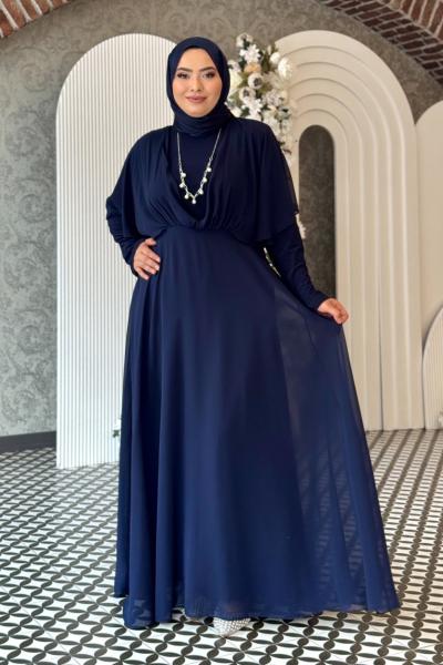 Şule tesettür abiye Lacivert