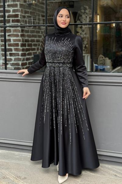 Hatice tesettür abiye Siyah