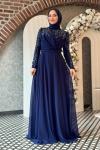 Züleyha tesettür abiye Lacivert