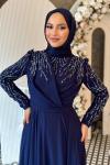 Züleyha tesettür abiye Lacivert