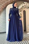 Züleyha tesettür abiye Lacivert