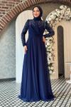 Züleyha tesettür abiye Lacivert