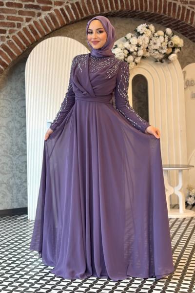 Züleyha tesettür abiye Lila