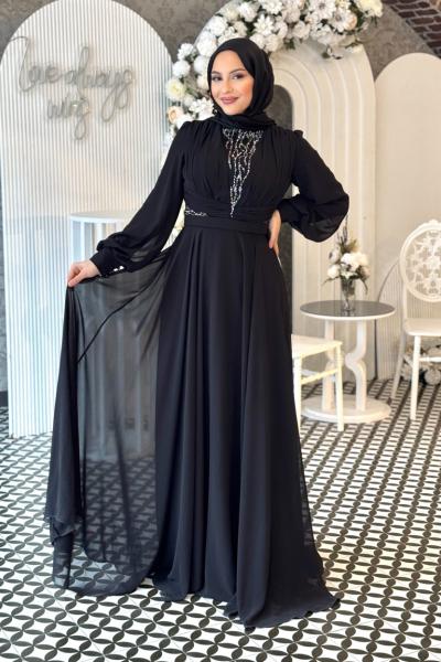 Piraye tesettür abiye Siyah