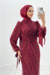 Mihrace tesettür abiye Bordo