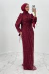 Mihrace tesettür abiye Bordo