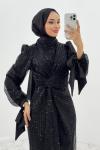 Mihrace tesettür abiye Siyah