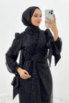 Mihrace tesettür abiye Siyah