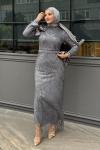Necla tesettür abiye Gri