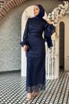 Müge tesettür abiye Lacivert