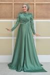 Asel tesettür abiye Mint Yeşili