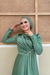 Asel tesettür abiye Mint Yeşili