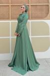Asel tesettür abiye Mint Yeşili