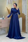 Asel tesettür abiye Lacivert
