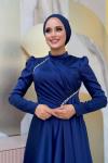 Asel tesettür abiye Lacivert