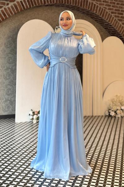 Nedime tesettur abiye Bebe Mavisi