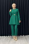 NURGÜL ZİNCİRLİ PANTOLONLU TAKIM Zümrüt