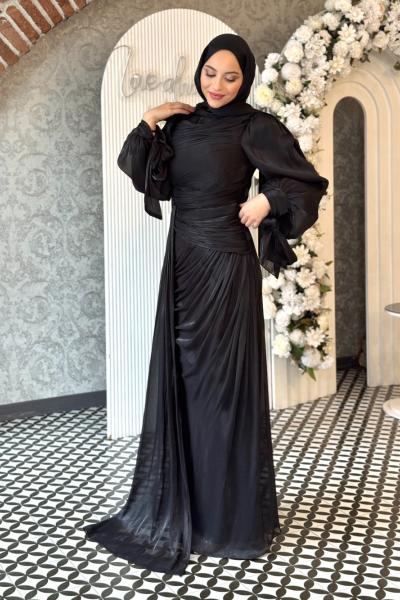 Derin tesettür abiye Siyah