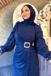Güzide tesettür abiye Lacivert