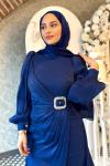 Güzide tesettür abiye Lacivert