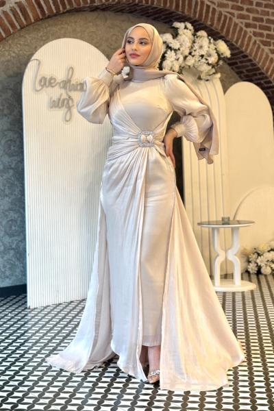 Güzide tesettür abiye Vizon