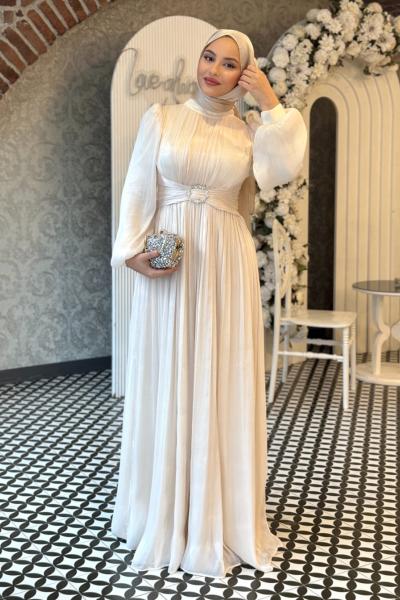 Nedime tesettur abiye Taş Rengi