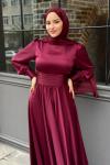 Candan Tesettür Abiye Bordo
