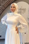 Candan Tesettür Abiye Beyaz