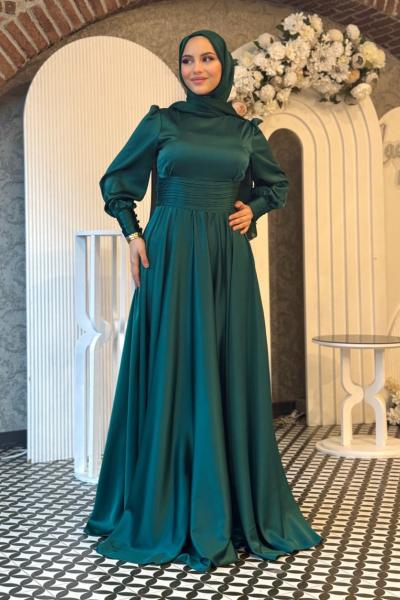 Candan Tesettür Abiye Zümrüt