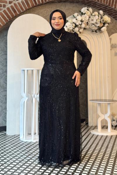Müjgan Tesettür Abiye Siyah