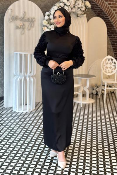 Azra Tesettür Elbise Siyah