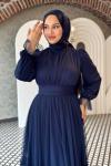 Melisa Tül abiye Lacivert