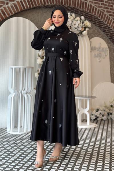 Bircan Tesettür Abiye Siyah