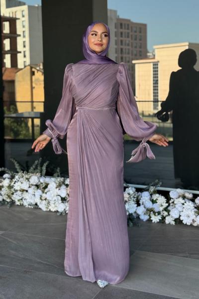 Asuman tesettür abiye Lila