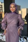 Asuman tesettür abiye Lila