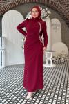 Jale Tesettür Abiye Bordo