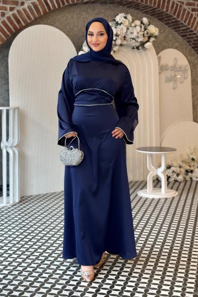 Pınar Tesettür Abiye Lacivert