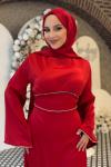 Pınar Tesettür Abiye Kırmızı