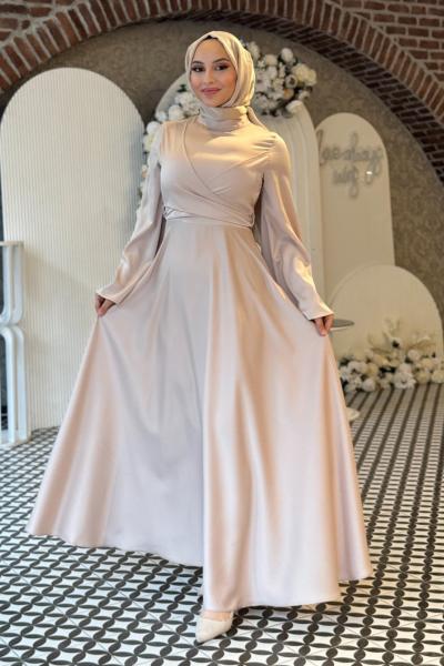 Hadise Tesettür Abiye Bej