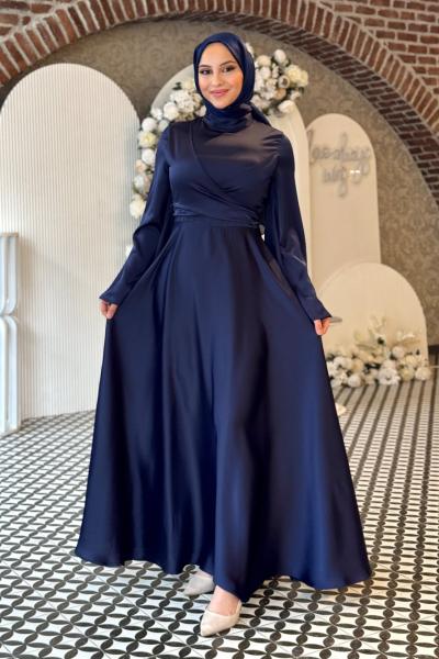 Hadise Tesettür Abiye Lacivert