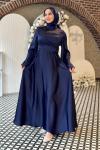 Hadise Tesettür Abiye Lacivert